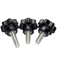 Acier au carbone zingué M3 X 12mm M4 M5 M6 M8 M10 M12 Filetage Tête en forme d'étoile Bouton Vis Serrer à la main Poignée Vis