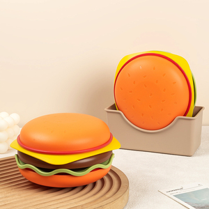 Set di Piatti a Strati Stile Hamburger - Piatti in Plastica Originali per Snack, Ossa di Carne e Antipasti per Feste, Vassoio Divertente per Servire - Product Image 2