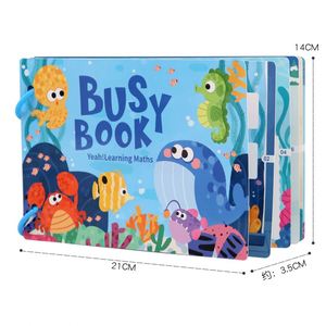 Libro de Actividades Reutilizable para Niños, con Pegatinas Mágicas, Rompecabezas de Animales Marinos, Números y Matemáticas, para el Aprendizaje Silencioso - Product Image 5