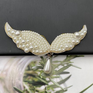 Hình Trái Tim Hoa Corsage Phụ Kiện Vá Tay Đính Cườm Ngọc Trai Handmade Sew-On Tính Năng Vải Vải Với PVC Loại - Product Image 3