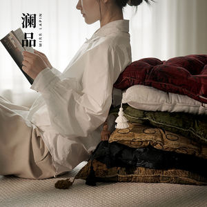 MISSLAPIN Sala de estar Retro Terciopelo Bordado Terciopelo antiguo Borla Cojines Silla Cojín Oficina Butt Cojín - Product Image 5