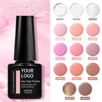 Kit de vernis gel rose nude naturel pour ongles, 12 couleurs, 2-en-1, base en caoutchouc, ensemble de vernis gel rose clair