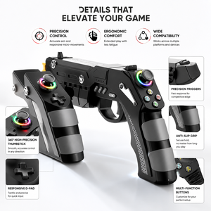 Control Inalámbrico para <span class=keywords><strong>Juegos</strong></span> con Luz RGB, Control Ergonómico para <span class=keywords><strong>Juegos</strong></span> <span class=keywords><strong>de</strong></span> Disparos FPS en Nintendo Switch / PC / Android / IOS - Product Image 2