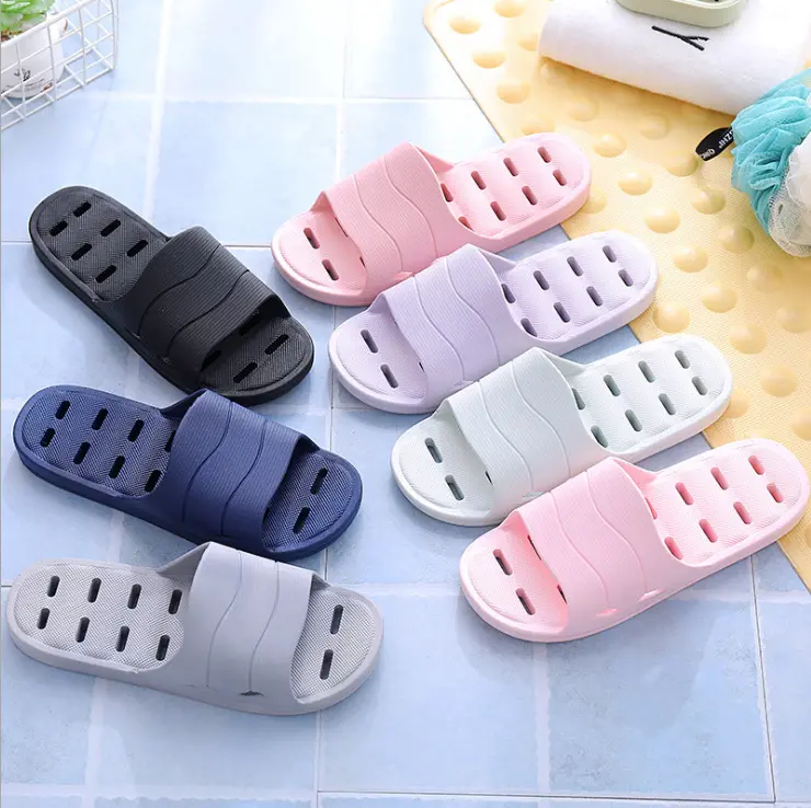 Cheap Men's Footwear Flat BathSlippers Summer Indoor Home Slippers Breathable women Sandals Comfort Open Toe Slide Slippers