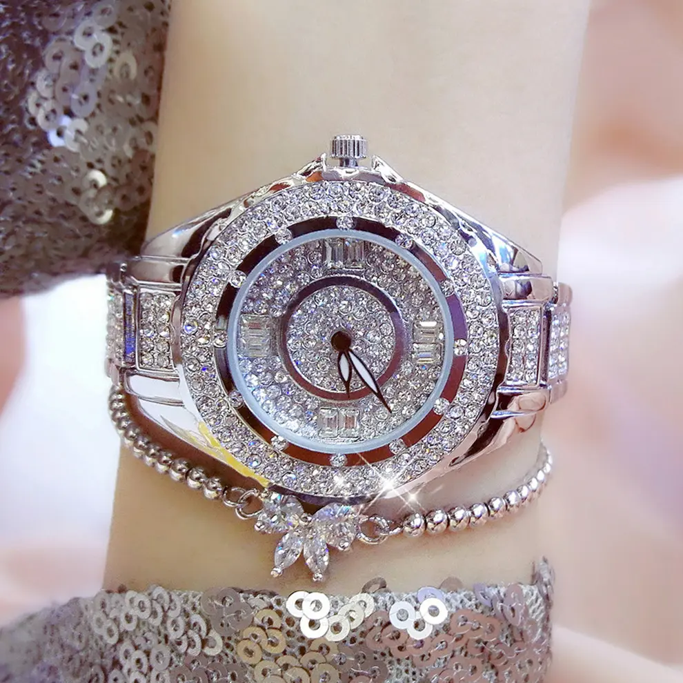 Luxe Volledige Diamond Horloge Hight Qualite Horloges Voor Vrouwen Sieraden Gift