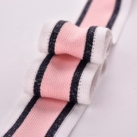 Vente en gros Nouveau design 65% Rayon 35% Nylon Rib Sangle Jacquard Web pour vêtements de mode