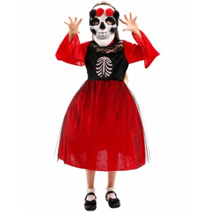 Disfraz <span class=keywords><strong>de</strong></span> Halloween del <span class=keywords><strong>Día</strong></span> <span class=keywords><strong>de</strong></span> <span class=keywords><strong>los</strong></span> <span class=keywords><strong>Muertos</strong></span> para Niños, Disfraz <span class=keywords><strong>de</strong></span> Esqueleto Mexicano, Vestido <span class=keywords><strong>de</strong></span> Calavera para Niña, Tocado para Fiesta <span class=keywords><strong>de</strong></span> Disfraces <span class=keywords><strong>de</strong></span> Halloween - Product Image 2