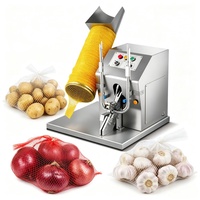 Oranje netzak verpakkingsmachine, gaas zak sealer voor citrus, citroen, fruit, groente, knoflook, ui verpakkingshuis