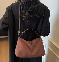 Sac bandoulière Boston rétro mat pour femme, personnalisé en usine, texture premium, pour tenues quotidiennes et rendez-vous automne-hiver