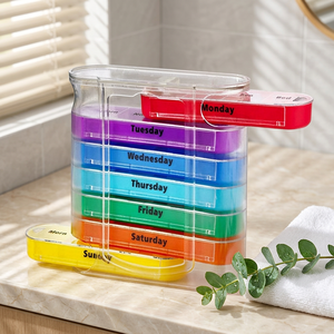 Wholesale 7 Days Plastic <b>Pill</b> <b>Storage</b> <b>Cases</b> Organizer Medicine Dispenser Weekly Box 28 Compartments for Home Travel - Product Image 5