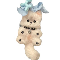 Shenzhen fabricant de jouets en peluche vente en gros personnalisé bonheur anniversaire jouet en peluche chat sac breloque accessoire porte-clés en peluche