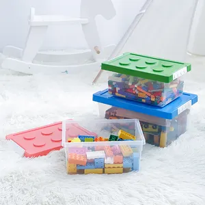 Shimoyama Midden Blauw Kleur Stapelbare Plastic Opbergdoos Speelgoed Container