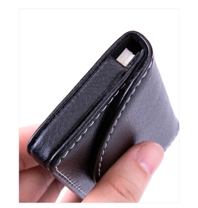 Titulaire de la carte de crédit d'affaires en cuir PU tissé poche mince porte-cartes nominatives magnétique fermé porte-cartes de visite pour hommes femmes - Product Image 5