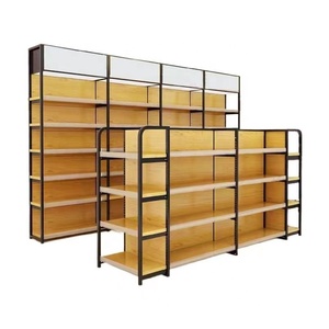 Estante de Pared de Madera y Metal de Hierro de Alta Calidad al por Mayor, Muebles de Sala de Estar Contemporáneos - Product Image 4