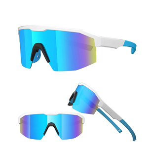 Lunettes de soleil de sport personnalisées de haute qualité avec monture blanche UV400 pour la course à pied, le cyclisme, l'escalade et le VTT - Product Image 1
