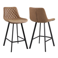 Chaises de bar et tabourets de comptoir hauts en cuir marron, style nordique moderne de luxe, pour petit-déjeuner, vente en gros