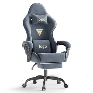 Chaises de jeu d'ordinateur confortables bleues chaise de <span class=keywords><strong>bureau</strong></span> ergonomique PC <span class=keywords><strong>Gamer</strong></span> chaises de massage de jeu vidéo en tissu avec <span class=keywords><strong>repose</strong></span>-pieds - Product Image 1