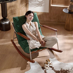 Fica Rocking <b>Chair</b> Modern Single Sofa <b>Chair</b> Removable <b>Cover</b> <b>Recliner</b> Living Room Balcony <b>Chair</b> Framework Structure - Product Image 1