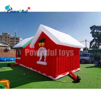 Grande maison gonflable en PVC de Père Noël, maison de Noël en pain d'épices gonflable pour la décoration d'événements festifs