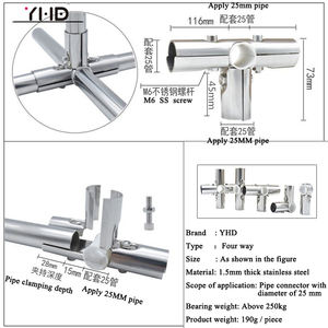 Connecteur de tuyau à 4 voies à prix réduit, connecteur de tube à 5 voies, pince de tuyau, support de tige, support de <span class=keywords><strong>poteau</strong></span> - Product Image 6