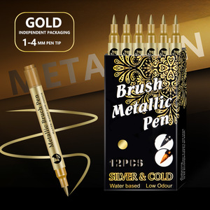 Set di Pennarelli Metallici Lucidi a Punta Morbida Modello 2335 per Decorazione, Firma, Biglietti d'Auguri, Pittura a Base d'Acqua - Product Image 6