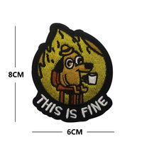 This Is Fine Meme Gunshow Comic Broderie Crochet et boucle Moral This Is Fine Patches
