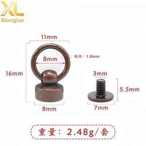 Remache de metal de latón macizo de 8 mm, remache Chicago, remache con anillo en O y tornillo para bolsos, cuero y prendas de vestir - Product Image 5