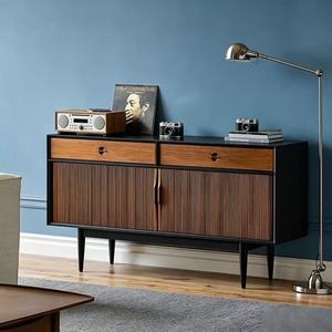Hot Sale Mid Century Modern Fluted Wood <b>Sideboard</b> 2 Drawer 2 Door <b>Storage</b> Cabinet Retro Minimalist Credenza for Living Room - Product Image 3