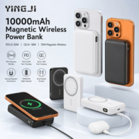 Batterie externe USB-C 22,5 W 10000 mAh, chargeur de téléphone portable universel sans fil magnétique de type C portable