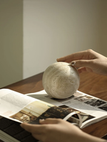 SAIDKOCC 8/9/10cm boule de pierre de marbre naturel décor pour Table et étagère Vintage travertin sphère Sculpture pour la décoration de la maison