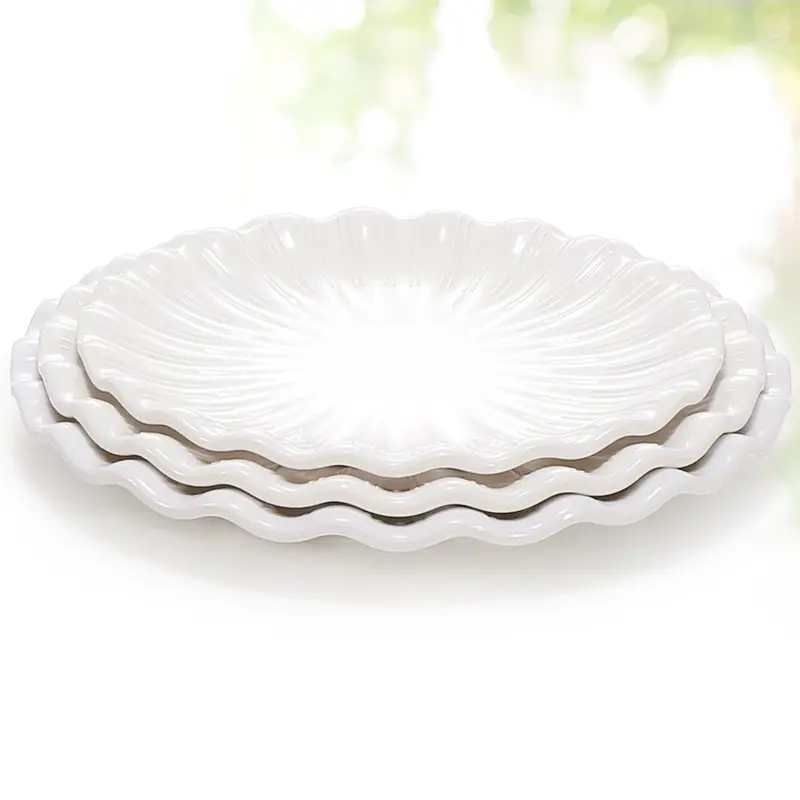 Оптовая продажа, индивидуальная посуда, небьющиеся белые круглые тарелки 100% меламиновых зарядных тарелок