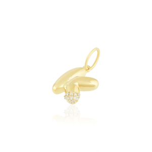 Pendentif en or jaune 18 carats avec initiale K en diamant - Product Image 3