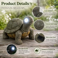 Lampe de jardin en résine durable au design unique avec yeux lumineux, panneaux solaires intégrés, décoration de jardin en forme de tortue, alimentée par l'énergie solaire