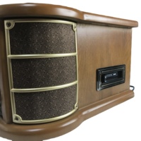 Table tournante d'enregistrement USB SD, lecteur sans fil en bois, Gramophone en vinyle avec fonction EQ