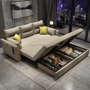 Diván multifunción para sala de estar, sofá cama europeo plegable de 3 asientos