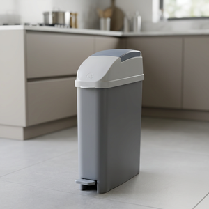 Foot Pedal Waste <b>Bin</b> Rectangular <b>Plastic</b> Indoor Household <b>Kitchen</b> Use Simple Design Gray White Lid sanitary <b>bin</b> ABS heavy duty - Product Image 4