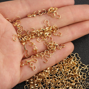 Stainless Steel 3-Shaped Buckle <b>Ear</b> <b>Clip</b> Jewelry Findings For Bracelet Making Mixed Shapes Gold Plated H1737 - Product Image 2