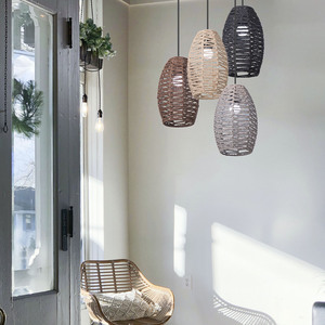 Minimalist Paper <b>Rope</b> Pendant Lampshade Cylinder 4Mm Multicolor Eco Friendly For Home Restaurant Hotel <b>Lighting</b> - Product Image 3