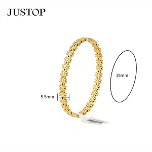 <b>Bangles</b> OEM/OEM custom waterproof stainless steel Gold plating Fashion Jewelry hypoallergenic supplies <b>engraved</b> <b>bangle</b> - Product Image 4