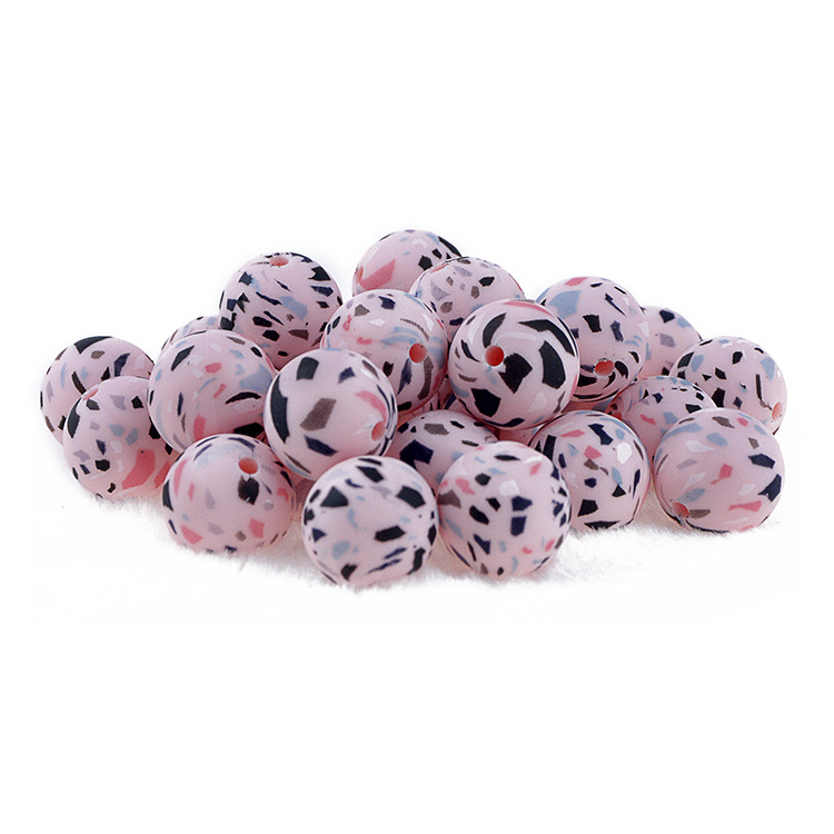 Здоровый лучший подарок для детей ясельного возраста силиконовый органический Прорезыватель 15 мм Леопардовый Бисер