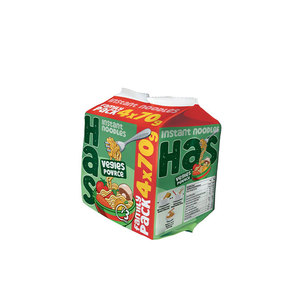 Fideos Instantáneos con Sabor a Vegetales HAS, Harina de Trigo, Paquete Familiar 4x70g, Tiempo de Cocción de 3 Minutos, 18% de Grasa, HALAL, HACCP, ISO, Kosher - Product Image 1