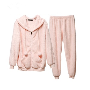 Super cute and soft bing bunny pyjamas pink velvet fleece nightwear Homewear pajamas for women set