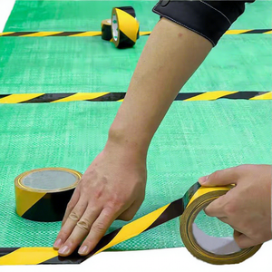 PVC Warning <b>Tape</b> 33 Meters Zebra Line Black Yellow Diagonal Stripe Waterproof Wear-Resistant Strong Adhesive Single Sided Floor - Product Image 1