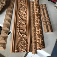 Appliques en bois décoratives en gros, sculptures en bois, appliques non peintes, longues appliques en bois, style luxueux, moulures de couronne en PS