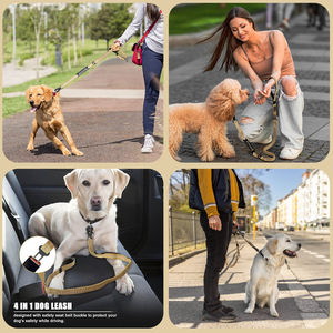 Guinzaglio per cani in nylon regolabile e traspirante, resistente, alla moda, anti-trazione, con nastri per pettorina auto, all'ingrosso - Product Image 2