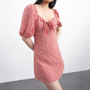 Produttori di <span class=keywords><strong>vestiti</strong></span> di moda all'ingrosso personalizzato manica corta Plaid <span class=keywords><strong>cotone</strong></span> giovane <span class=keywords><strong>donna</strong></span> <span class=keywords><strong>vestiti</strong></span> Casual vestito estivo - Product Image 6