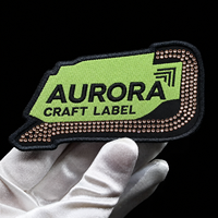 Badge brodé personnalisé en 3D avec logo, appliqué, éco-responsable, brodé à la machine, motifs de brosses à dents avec strass pour la décoration de chapeaux