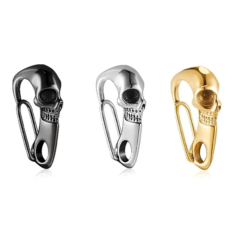 Heavy Duty Car Keychain Holder Skull Shaped Keychain Skull Quick Release Spring Key Ring Metal Clasp Key Buckle Skull Key Chains