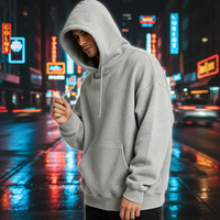Sweat à capuche unisexe en molleton français 100% coton, poids lourd 380 GSM, streetwear, impression de logo personnalisé pour hommes et femmes