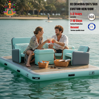 Kommerzielles PVC-Wasser-Sofa, aufblasbarer Angel- und Schwimmtisch mit Leiter für Freizeit, Unterhaltung, Partyverleih und Spiele